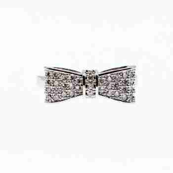 Sky Jewelry Серебряное кольцо с фианитами  Бантик