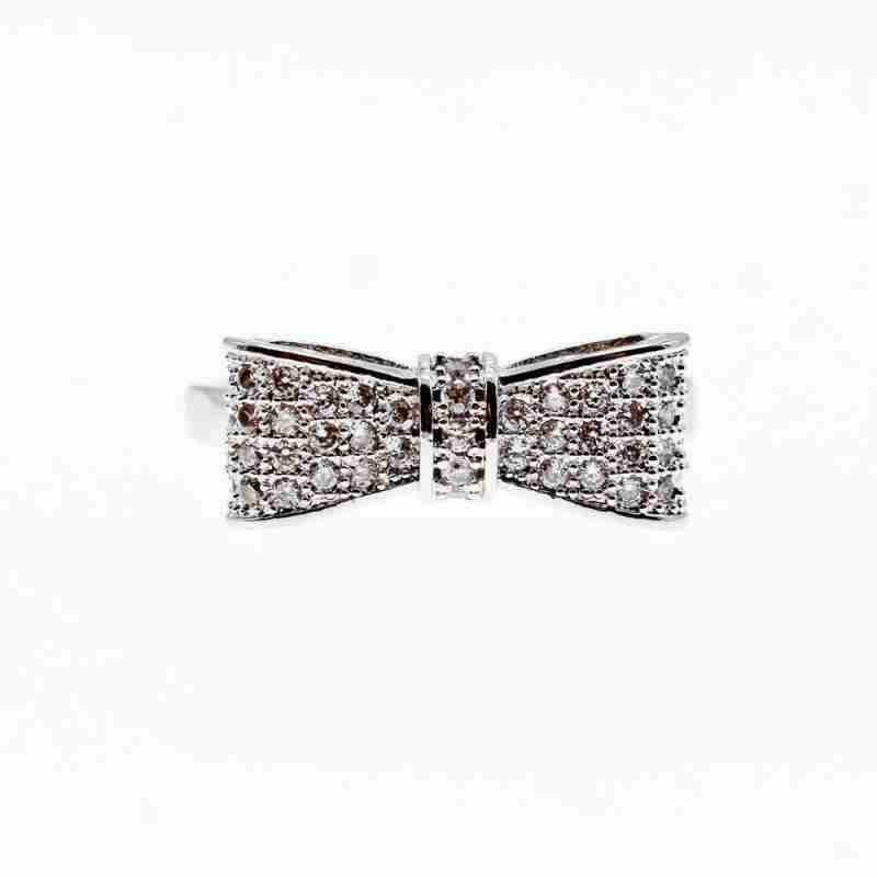 Sky Jewelry Серебряное кольцо с фианитами  Бантик