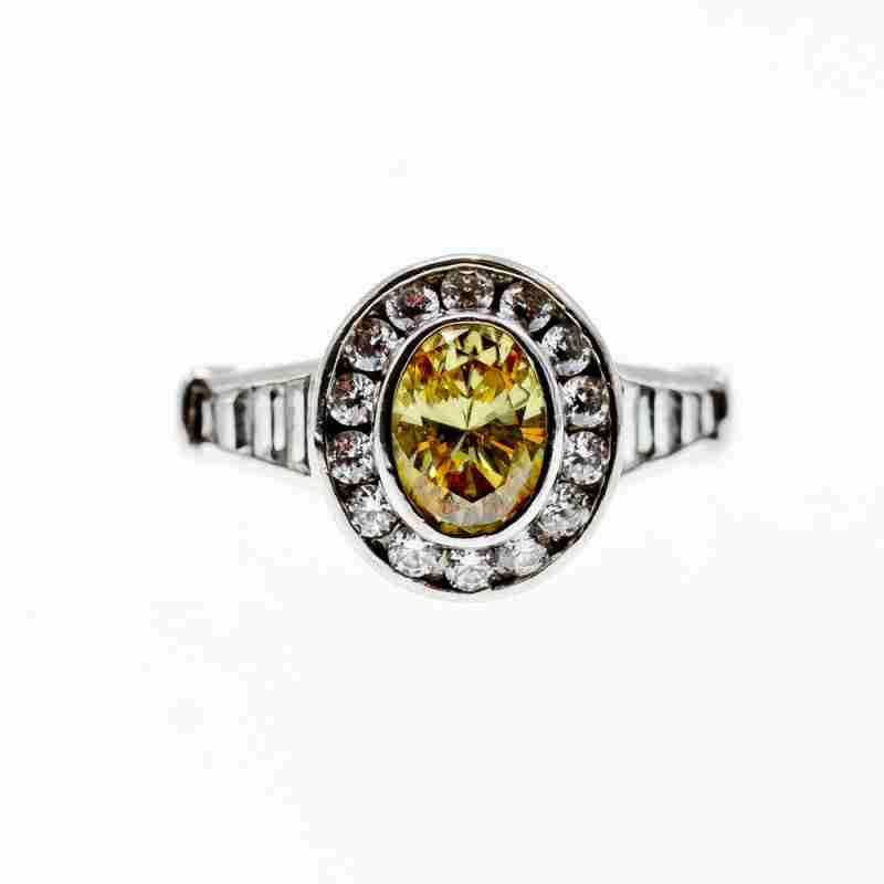 Sky Jewelry Серебряное кольцо с фианитами  Радость