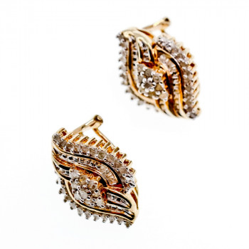 Sky Jewelry Серебряные серьги клипсы с белым топазом