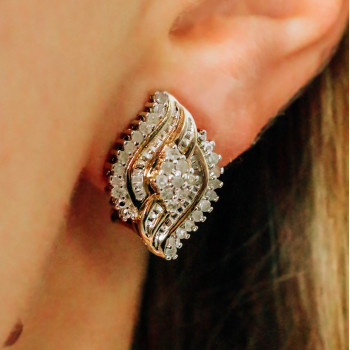 Sky Jewelry Серебряные серьги клипсы с белым топазом