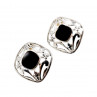 Sky Jewelry Серебряные серьги с черным нефритом