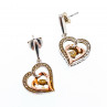 Sky Jewelry Серебряные серьги со вставками из золота  Сердца