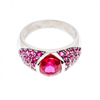 Sky Jewelry Серебряное кольцо с рубинами  Мечта