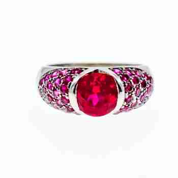 Sky Jewelry Серебряное кольцо с рубинами  Мечта
