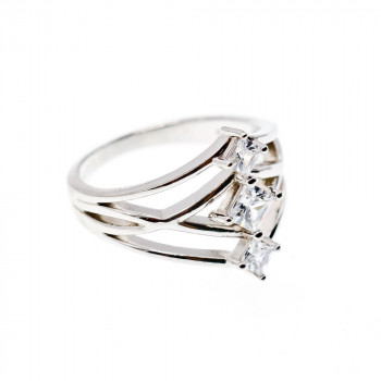Sky Jewelry Серебряное кольцо с фианитами