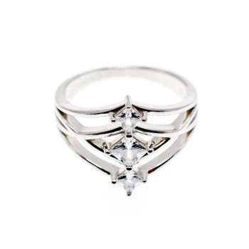 Sky Jewelry Серебряное кольцо с фианитами