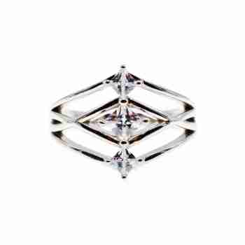 Sky Jewelry Серебряное кольцо с фианитами