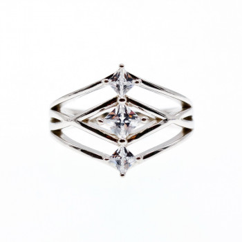 Sky Jewelry Серебряное кольцо с фианитами