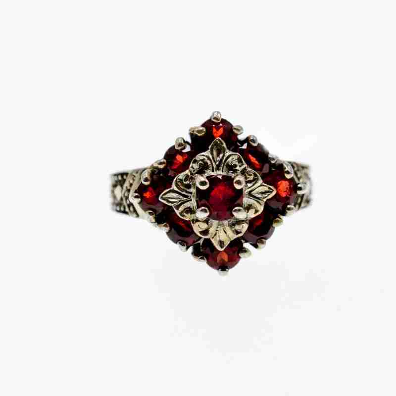 Sky Jewelry Серебряное кольцо с камнями спессартин