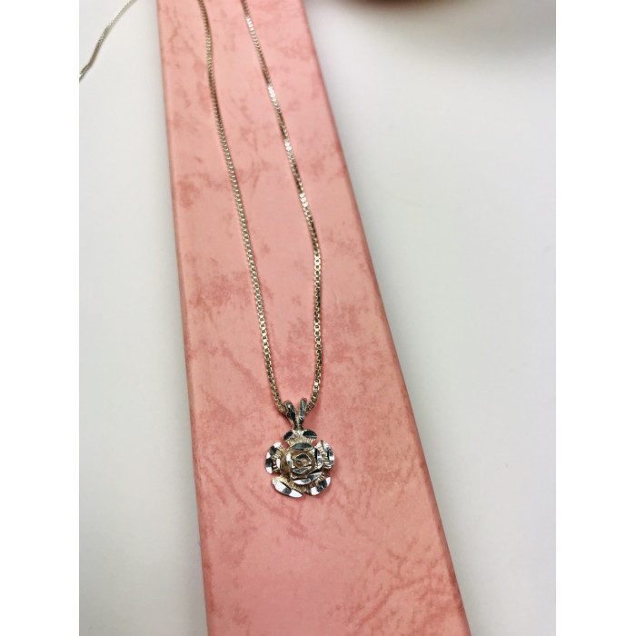 Sky Jewelry Серебряная цепочка с кулоном -цветок