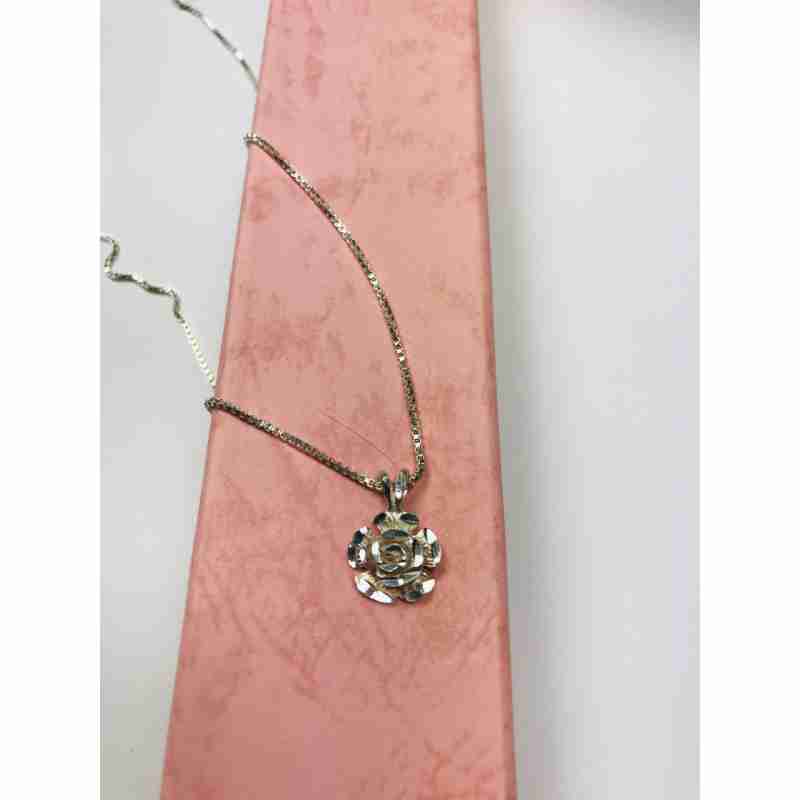Sky Jewelry Серебряная цепочка с кулоном -цветок