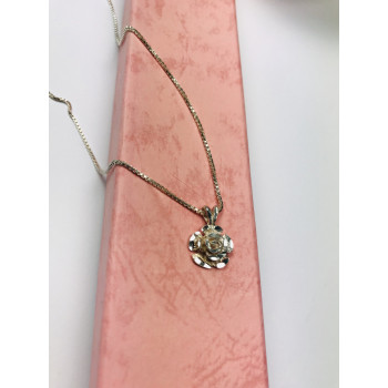 Sky Jewelry Серебряная цепочка с кулоном -цветок