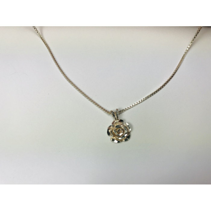 Sky Jewelry Серебряная цепочка с кулоном -цветок
