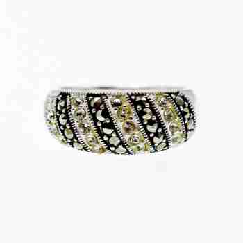 Sky Jewelry Серебряное кольцо с марказитами и фианитами