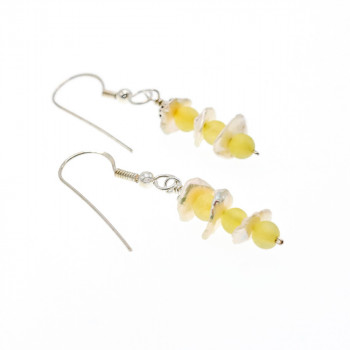 Sky Jewelry Серебряные серьги с агатом и перламутром