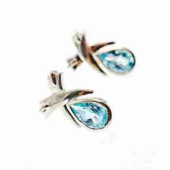 Sky Jewelry Серебряные серьги с топазом   Капля