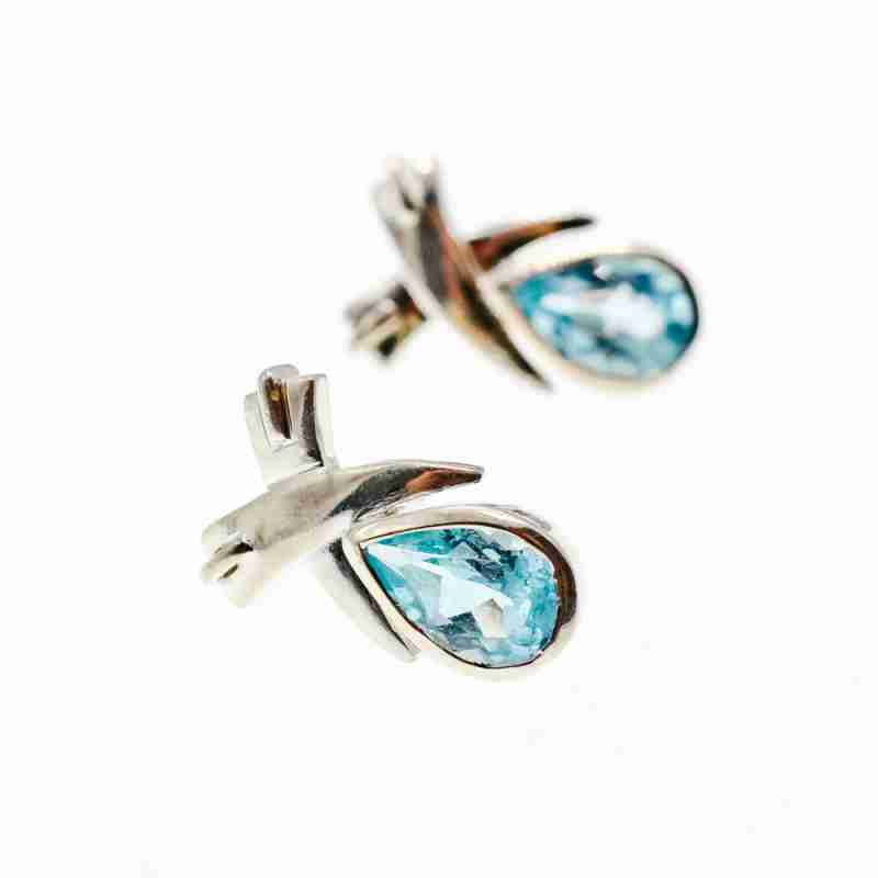 Sky Jewelry Серебряные серьги с топазом   Капля