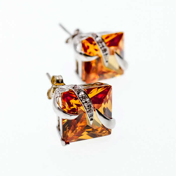 Sky Jewelry Серебряные серьги с фианитами  Обаяние