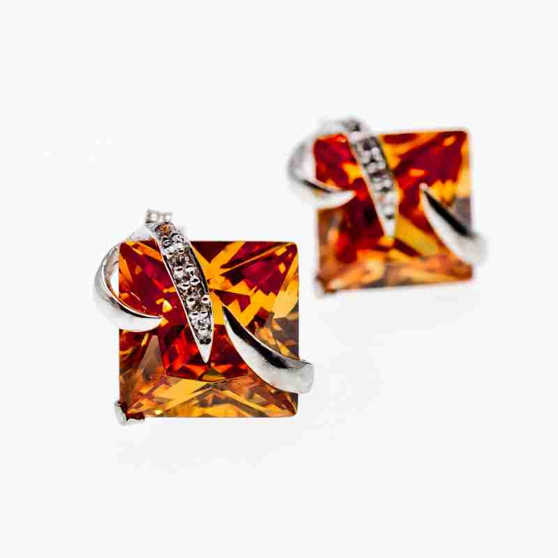 Sky Jewelry Серебряные серьги с фианитами  Обаяние
