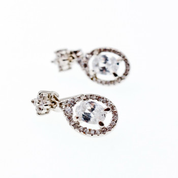 Sky Jewelry Серебряные серьги с фианитами
