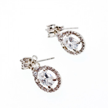 Sky Jewelry Серебряные серьги с фианитами