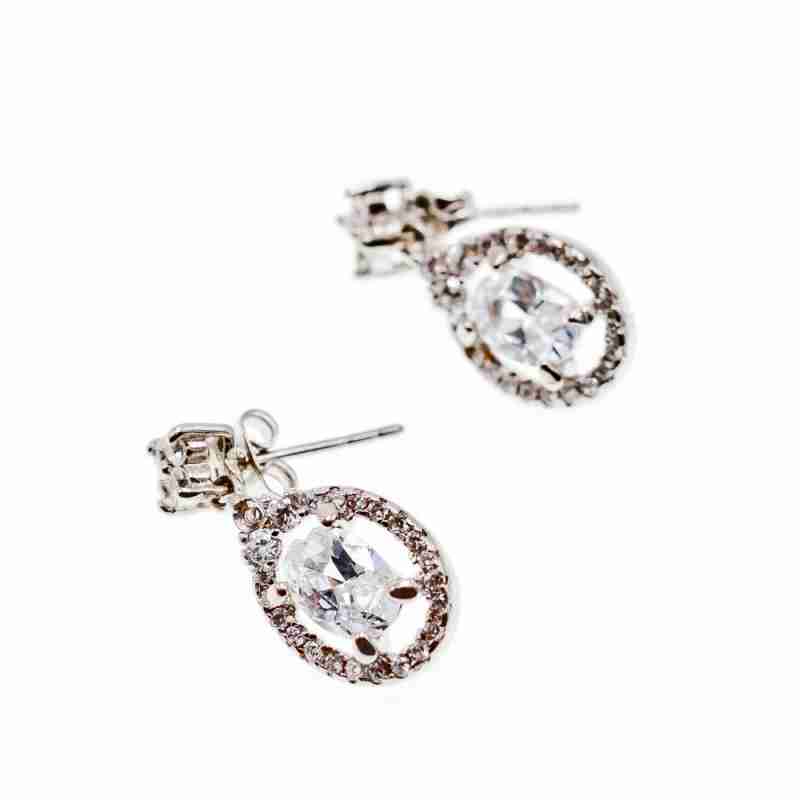 Sky Jewelry Серебряные серьги с фианитами