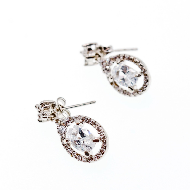 Sky Jewelry Серебряные серьги с фианитами