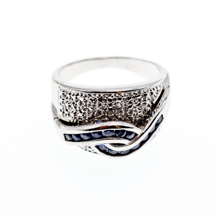 Sky Jewelry Серебряное кольцо с сапфирами