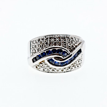 Sky Jewelry Серебряное кольцо с сапфирами
