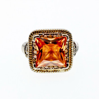 Sky Jewelry Серебряное кольцо с камнями гессонит и берилл