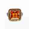 Sky Jewelry Серебряное кольцо с камнями гессонит и берилл