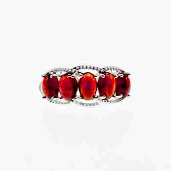 Sky Jewelry Серебряное кольцо с камнем гранат пироп