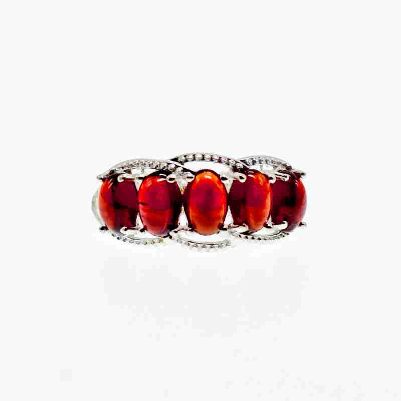 Sky Jewelry Серебряное кольцо с камнем гранат пироп