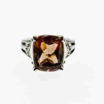 Sky Jewelry Серебряное кольцо с коричневым дымчатым кварцем