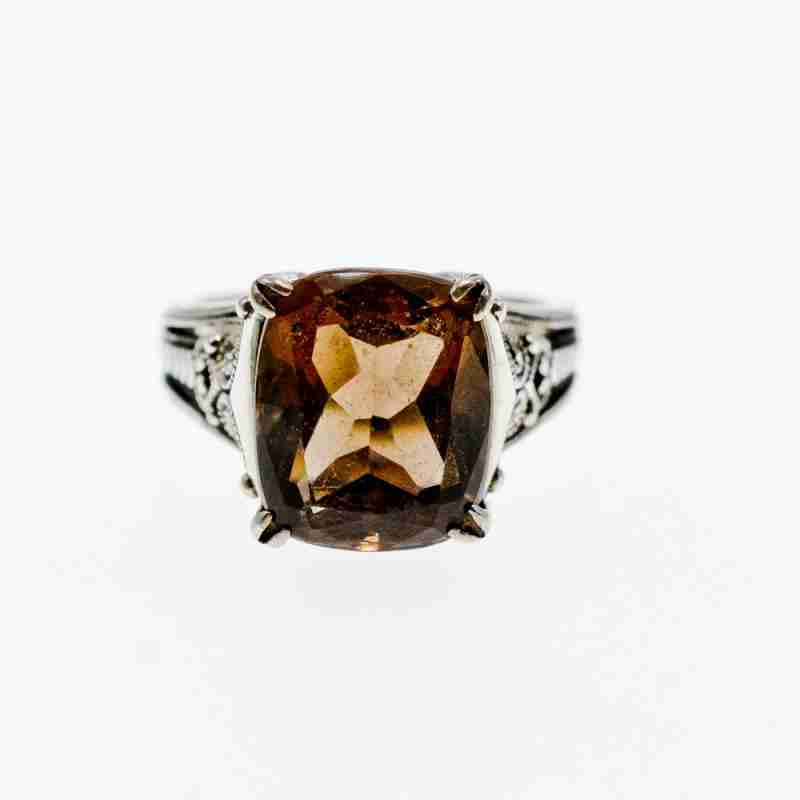 Sky Jewelry Серебряное кольцо с коричневым дымчатым кварцем