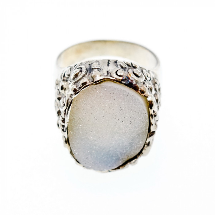 Sky Jewelry Серебряное кольцо  друза кварца