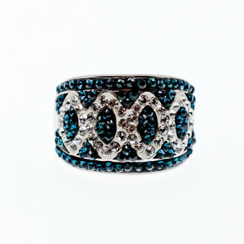 Sky Jewelry Серебряное кольцо с фианитами  Радость