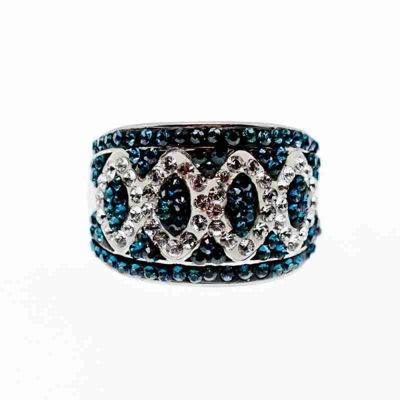 Sky Jewelry Серебряное кольцо с фианитами  Радость