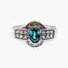 Sky Jewelry Серебряное кольцо с аквамарином и камнями берилл