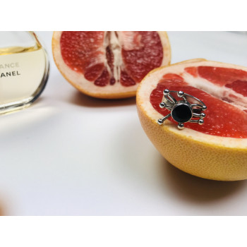 Sky Jewelry Серебряное кольцо с черным Турмалином (Шерл)