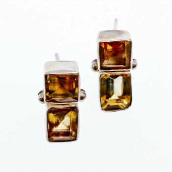 Sky Jewelry Серебряные серьги с цитрином