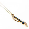 Sky Jewelry Золотая цепочка с кулоном с сапфирами и бриллиантами