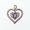 Sky Jewelry Серебряный кулон с камнями аметист и берилл  Сердце