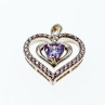 Sky Jewelry Серебряный кулон с камнями аметист и берилл  Сердце