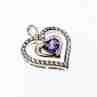 Sky Jewelry Серебряный кулон с камнями аметист и берилл  Сердце