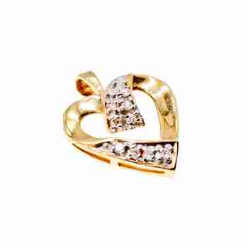 Sky Jewelry Золотой кулон с бриллиантами  Сердце