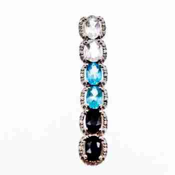 Sky Jewelry Серебряный кулон с камнями гошенит топаз и турмалин