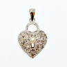 Sky Jewelry Серебряный кулон с фианитами  Замочек сердца