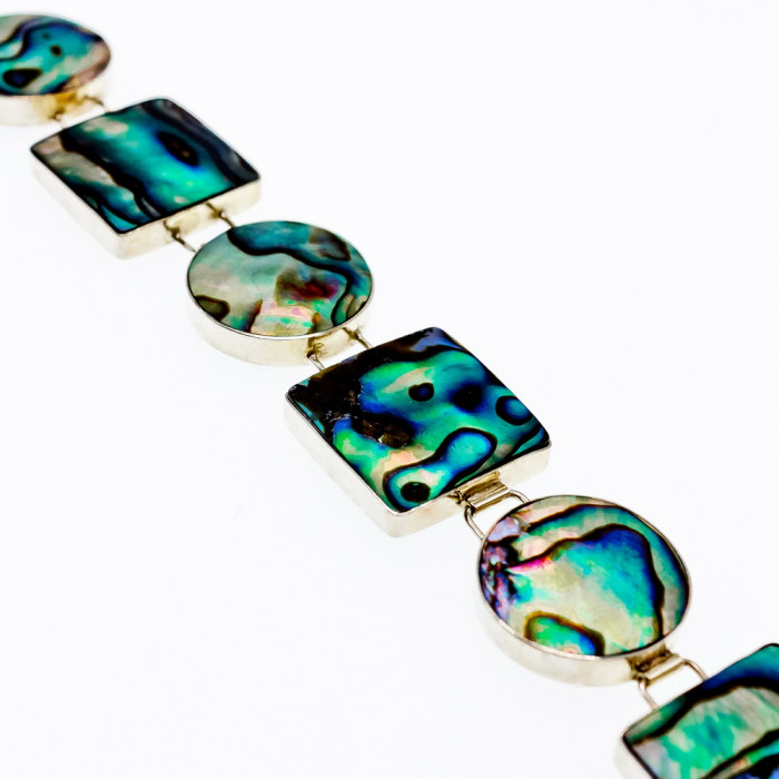 Sky Jewelry Серебряный браслет со вставками из галиотиса